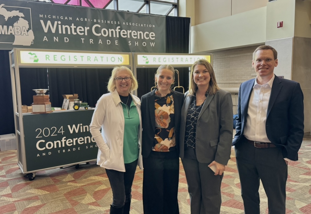 MABA staff at the 2024 Winter Conference & Trade Show. L to R: Rose Plummer, Trade Show Coordinator; Tilly Graham, Staff Assistant; Kara Boring, Member Services Director; Chuck Lippstreu, MABA President.